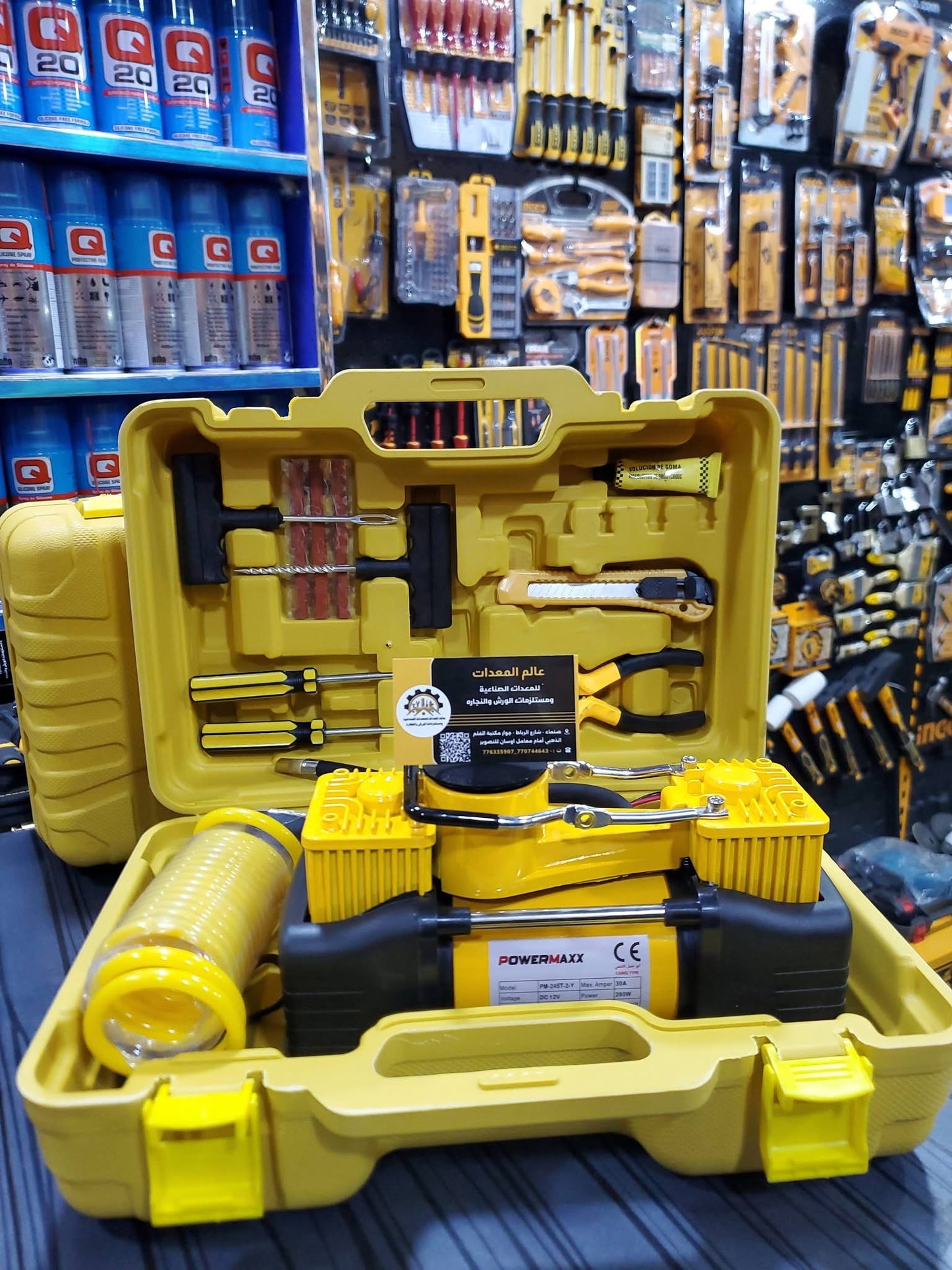 Kompresor za gume 12V-2 cilindra + alat za krpljenje guma