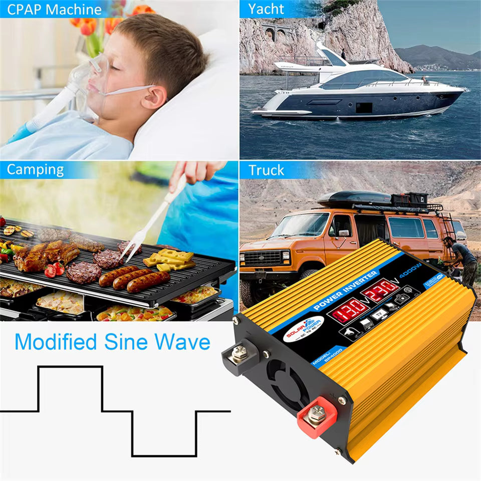 Power Inverter 12V ➜ 220V (1500W / 2000W)