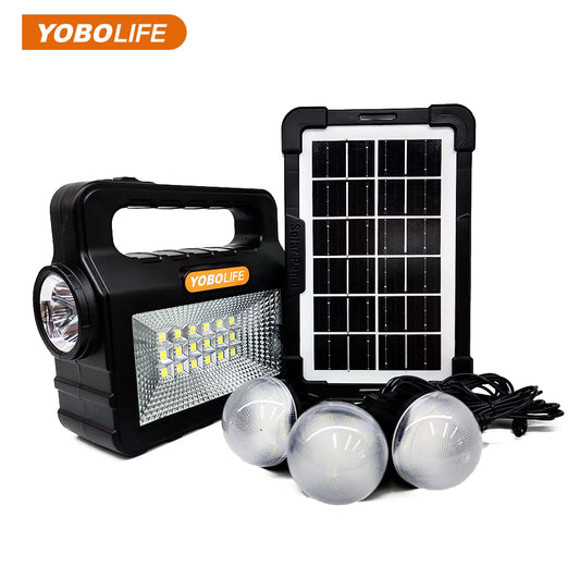 Solarni LED Set za Rasvjetu – Solarna Ploča + 3 LED Sijalice + Ugrađena Lampa